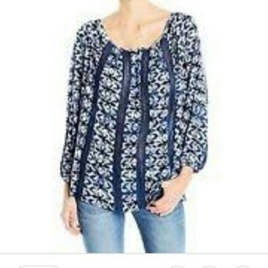 Lucky Brand Navy and White Tunic